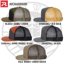 Richardson 168 7 Panel Custom Leather Patch Trucker Hat